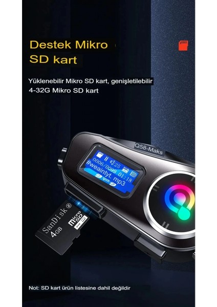Q58-MAX Radyolu 2 Kişi Bağlantılı Bluetooth Kask Kulaklık Ekranlı Fenerli Müzik ve Telsiz Intercom fırsatları