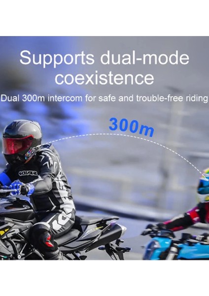 Y20 Max Motosiklet Bluetooth 5.3 Kask Intercom 2 Kişi 300 Metre Eşleşme Özellikli