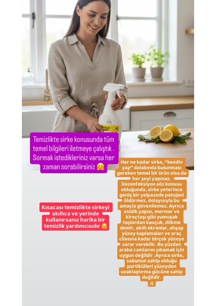 Organik Sertifikalı Çok Amaçlı Temizlik Sirkesi 500 ml