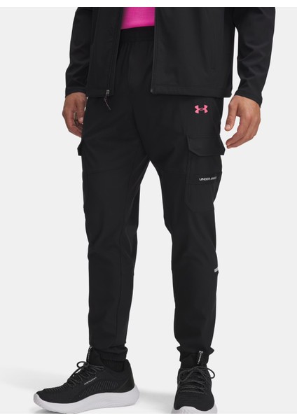 6004966-001-UA Tech Utility Woven P Siyah Normal Bel Normal Düz Erkek Eşofman Altı