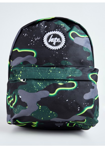 Siyah - Gri Erkek Çocuk Sırt Çantası 25422-HYPE Kamujlaj Sırt Çantası