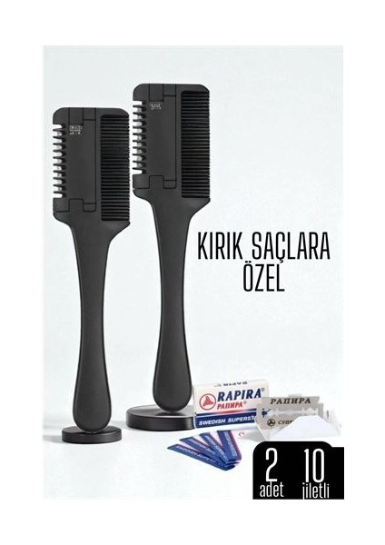 Modacar Saç Inceltme ve Şekillendirme Tarağı Çift Fonksiyonlu Saç Kırığı Için Saç Incelten Jiletli Tarak