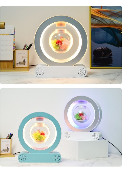 4 Inç Manyetik Havada Yüzen Küre Bluetooth Hoparlörlü Gece Lambası Ev Ofis Hediyelik