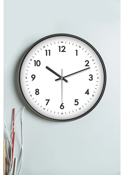 30 cm Gerçek Camlı Akar Saniyeli Ince Çerçeveli Duvar Saati 7177941