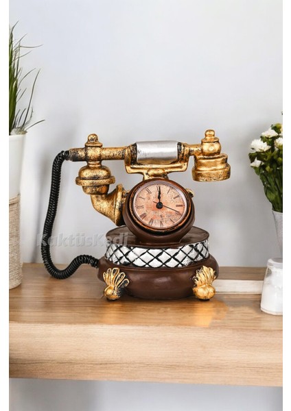 Vintage Telefon Model Nostaljik Dekoratif Masa Saati 7176811 indirimleri