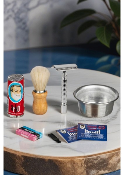 Rimei Manuel Tıraş Aleti - Geleneksel Tıraş Makinesi 7 Parça Tıraş Seti 7175251