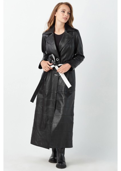 Rita Hakiki Deri Kadın Pardesü Siyah fiyatları