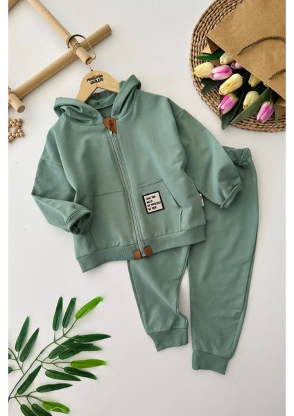 Basic Kapüşonlu Erkek Çocuk 2 Li Mevsimlik takım - Yeşil