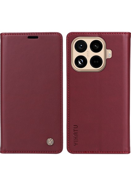 Xiaomi 15T Pro Telefon Kılıfı Manyetik Kapatma Pu Deri Kılıf (Yurt Dışından)