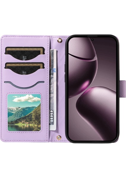 Xiaomi 15T Cüzdan Kılıfı Eşkenar Dörtgen Deri Telefon Kılıfı ve Kayışı (Yurt Dışından) fiyatları