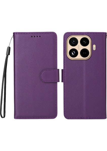 Xiaomi 15T Pro Rfıd Engelleme 3 Kart Yuvası Bilek Kayışlı Pu Deri Telefon Kılıfı (Yurt Dışından)