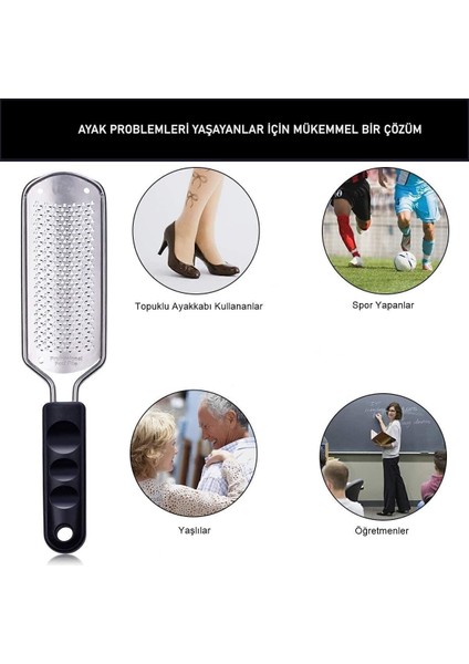 Paslanmaz Çelik Profesyonel Topuk Rendesi Törpü 7149831 fırsatları
