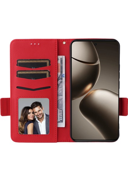 Xiaomi 15T Litchi Doku Cüzdan Deri Telefon Kılıfı ve Bilek Kayışı (Yurt Dışından) fiyatları