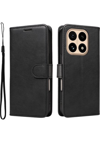 Xiaomi 15T Deri Cüzdan Kılıf ve Kayışlı Telefon Standı Kılıfı (Yurt Dışından)