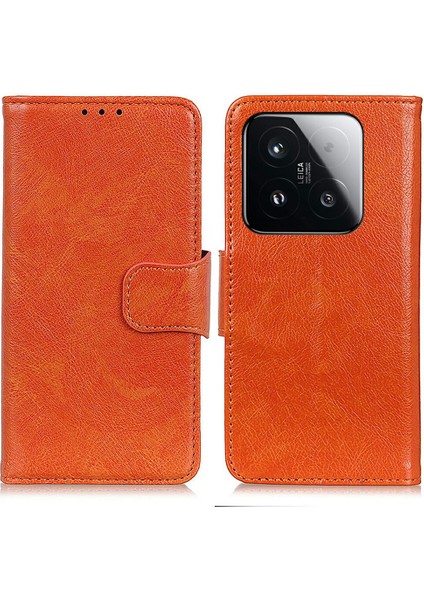 Xiaomi 15T Nappa Dokulu Bölünmüş Deri Cüzdan Telefon Kılıfı Için (Yurt Dışından)