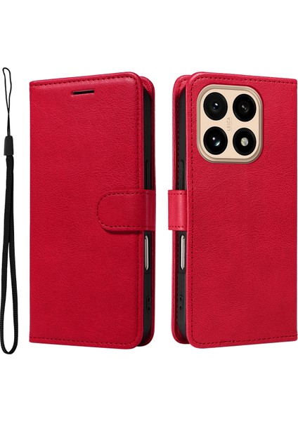Xiaomi 15T Deri Cüzdan Kılıf ve Kayışlı Telefon Standı Kılıfı (Yurt Dışından)