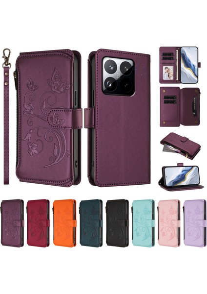 Xiaomi 15T Deri Kılıf Fermuarlı Cüzdan Standı Kılıfı ve Bilek Kayışı (Yurt Dışından) modelleri