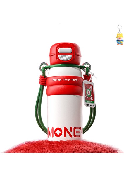 Öğrenci Termos Bardak 316 Paslanmaz Çelik Çift Elastik Termos Bardak Büyük Kapasiteli Taşınabilir Pipetli Su Isıtıcısı (Yurt Dışından)