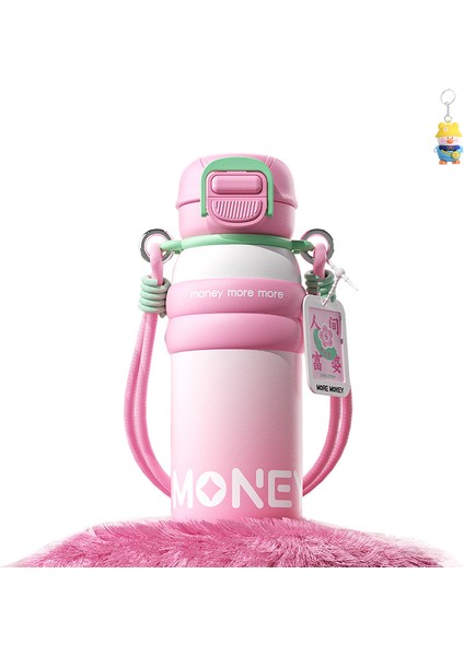 Öğrenci Termos Bardak 316 Paslanmaz Çelik Çift Elastik Termos Bardak Büyük Kapasiteli Taşınabilir Pipetli Su Isıtıcısı (Yurt Dışından)