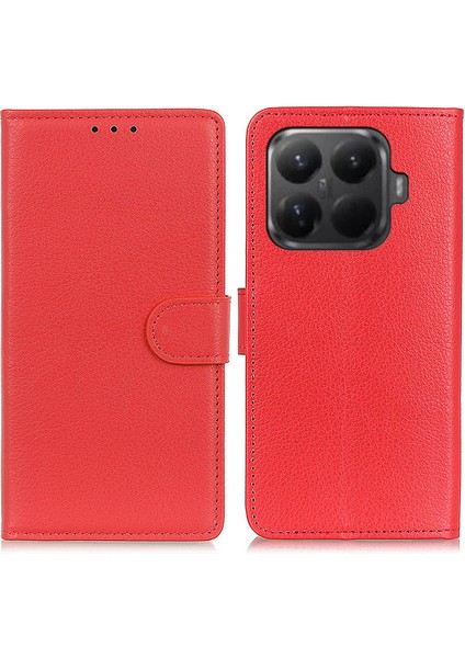 Xiaomi 15T Pro Litchi Doku Cüzdan Kılıfı Pu Deri Telefon Kılıfı (Yurt Dışından)