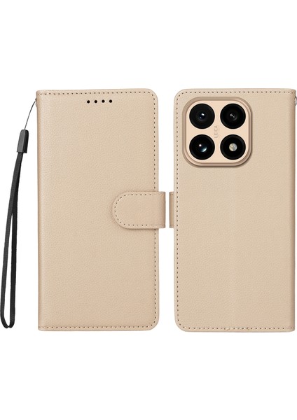 Xiaomi 15T Rfıd Engelleme 3 Kart Yuvası Bilek Kayışlı Pu Deri Telefon Kılıfı (Yurt Dışından)