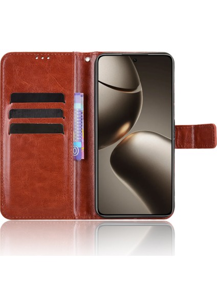 Xiaomi 15T Pro Pu Deri Crazy Horse Doku Telefon Cüzdan Kılıfı ve Kayışı (Yurt Dışından) indirimleri