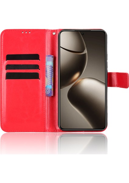 Xiaomi 15T Pro Pu Deri Crazy Horse Doku Telefon Cüzdan Kılıfı ve Kayışı (Yurt Dışından) indirimleri