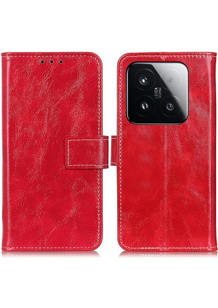 Xiaomi 15T Cüzdan Deri Telefon Kılıfı Crazy Horse Dokusu Için (Yurt Dışından)