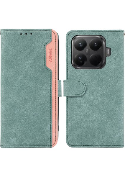 Xiaomi 15T Pro Renkli Eklemeli Deri Kapaklı Telefon Kılıfı Rfıd Engelleme (Yurt Dışından)