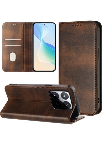 Xiaomi 15T Cüzdan Kılıfı Retro Doku Rfıd Engelleme Deri Telefon Kılıfı (Yurt Dışından) modelleri