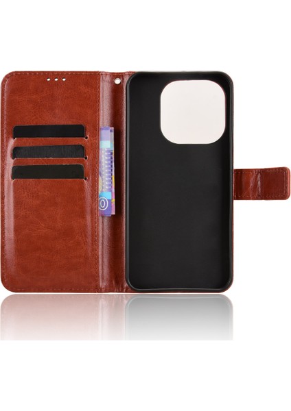 Xiaomi 15T Pu Deri Crazy Horse Doku Telefon Cüzdan Kılıfı ve Kayışı (Yurt Dışından) fırsatları