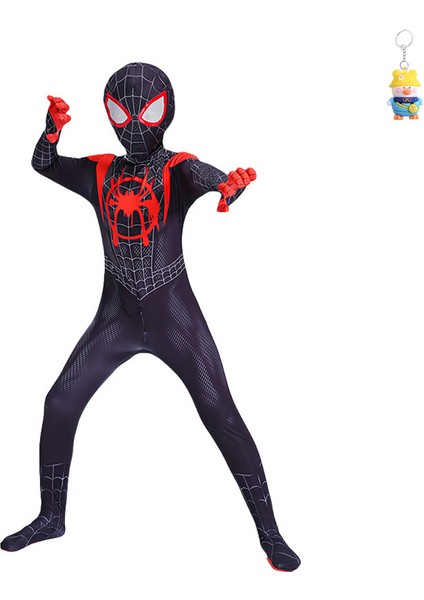 Miles Siyah Örümcek Adam Etkinlik Parti Jumpsuit Erkekler ve Kadınlar Örümcek Adam Parti Kostüm Takımı (Yurt Dışından)