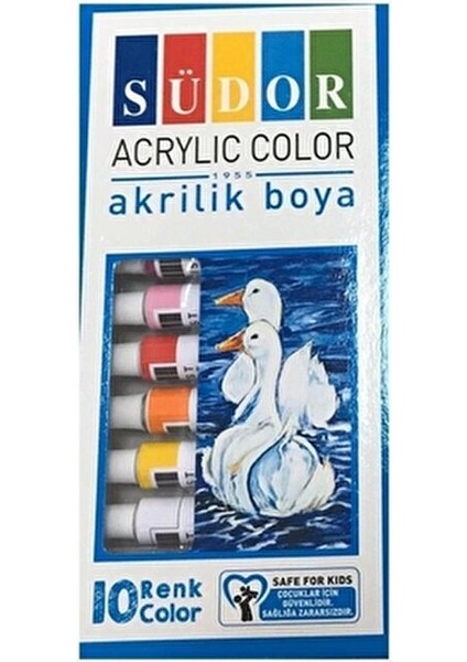 Akrilik Boya Renkli Tüp Seti 10 Adet 9 ml Solvent İçermeyen Güvenli Kullanım modelleri