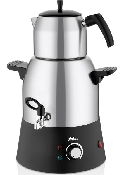 Elektrikli Semaver Muslukluçay Makinesi Çaycı Çelik Su Kazanı=3lt - Çelik Demlik=1.1lt 1000W STM-5817 (4887)