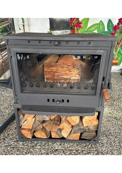 Flamestove FS-042YKST Retro Lüx 3camlı Yan Kapaklı Odunluklu Şömine modelleri