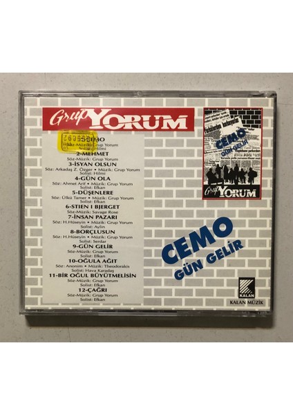 Grup Yorum Cemo Gün Gelir CD (Orijinal 1994 Dönem Baskı Cd) fiyatları