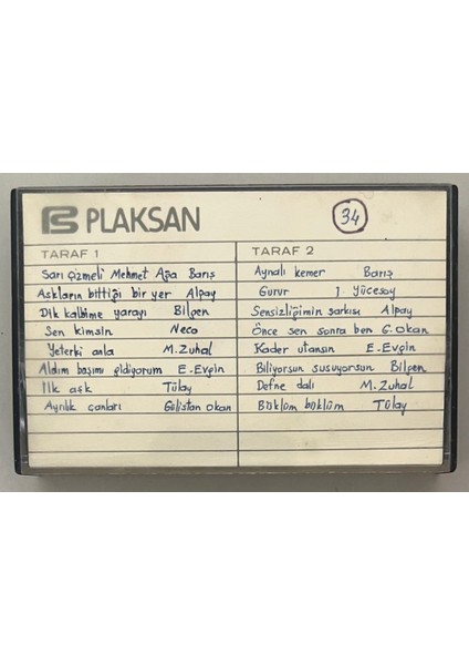 Türkçe Pop Özel Dolum Kaset (Dönem Dolum Kaset Şarkı Listesi Kaset Kapağındadır) Ref:07