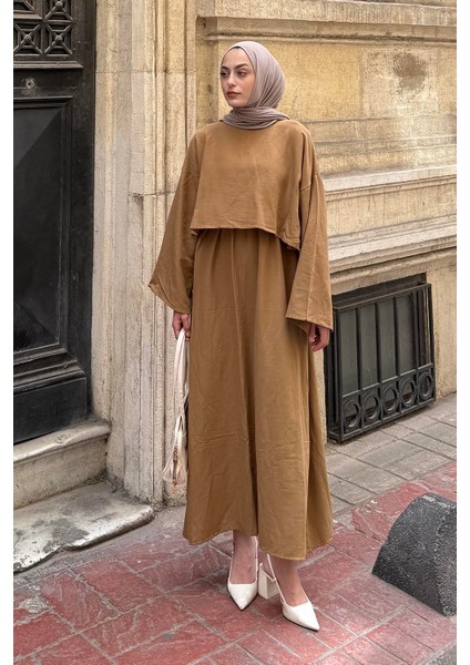 Etekli Tesettür Takım Camel fiyatları