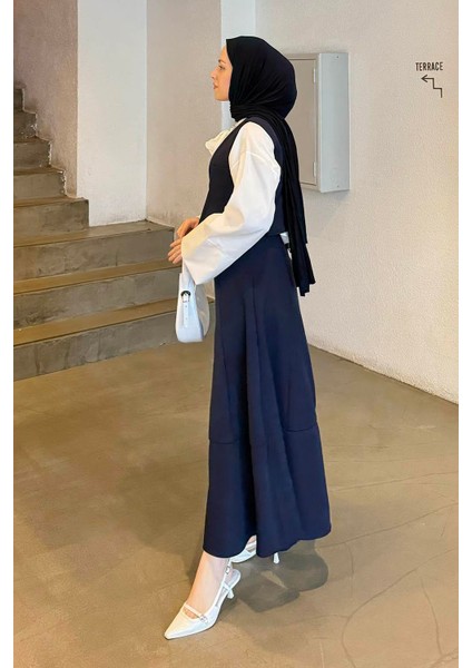 Crop Yelek-Etekli Ikili Takım Lacivert fiyatları