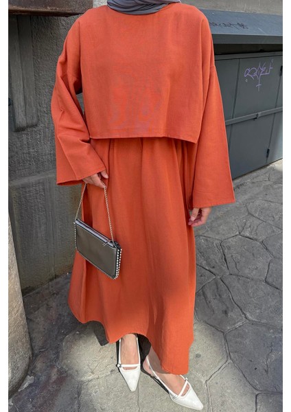 Etekli Tesettür Takım Kiremit modelleri