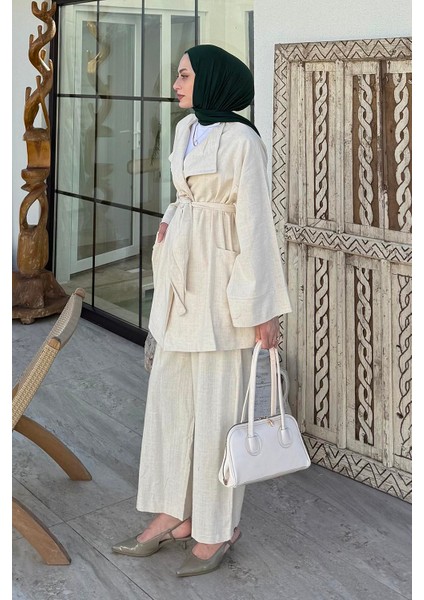 Kimono Tesettür Takım Bej fiyatları
