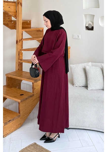 Etekli Tesettür Takım Bordo fiyatları