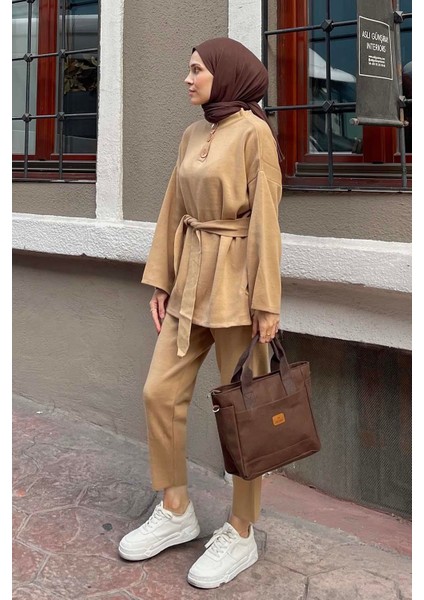 Lively Ikili Triko Takım Sütlü Kahve