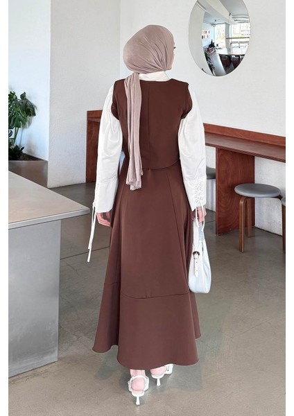 Crop Yelek-Etekli Ikili Takım Acı Kahverengi fırsatları