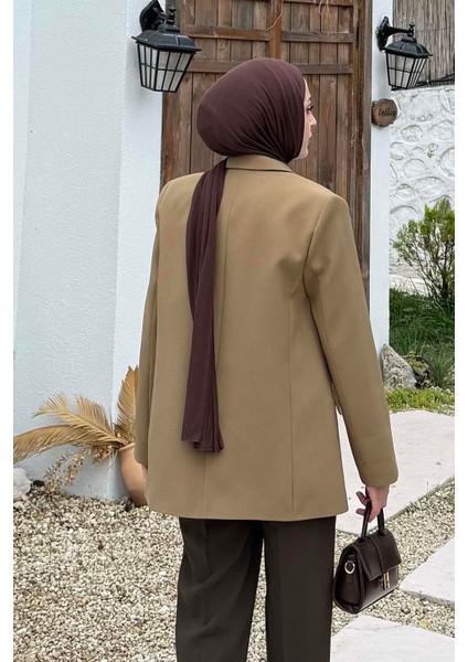 Çizgili Astarlı Tesettür Ceket Haki fırsatları