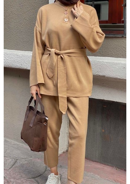 Lively Ikili Triko Takım Sütlü Kahve modelleri