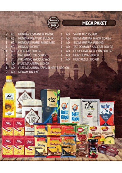 Ramazan Kumanya Yardım Kolisi 1 kg Temel Gıda Ürünleri ile Kolay Taşınabilir Paket indirimleri
