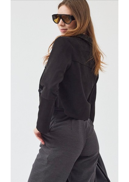 Kadın Süet Cepli Kısa Ceket fiyatları