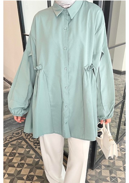 Lopez Balon Kol Tunik Çağla Yeşili modelleri