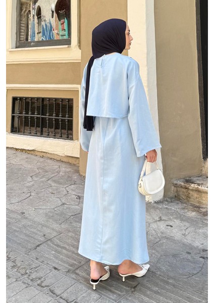 Etekli Tesettür Takım Bebe Mavisi modelleri